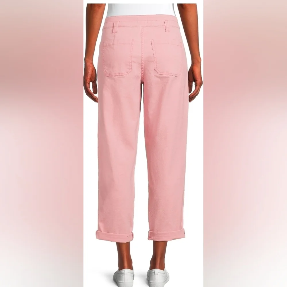 Time and Tru High-Rise Relaxed Fit Utility Cargo Pants Pink- Size 10 2066 - Picture 3 of 7